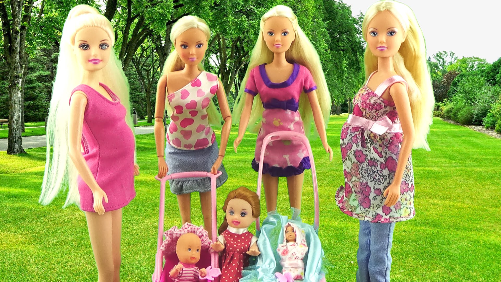 Игры кукла мама. Куклы Барби с детьми.
